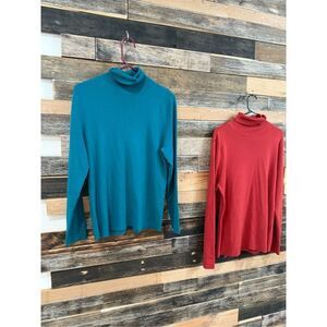 Chicos bundle of 2 turtleneck sweaters sz 3 or XL